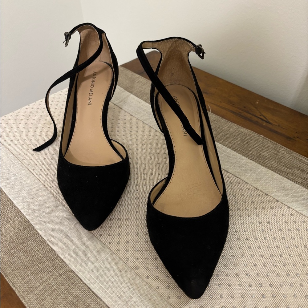 ANTONIO MELANI Black Suede Heels